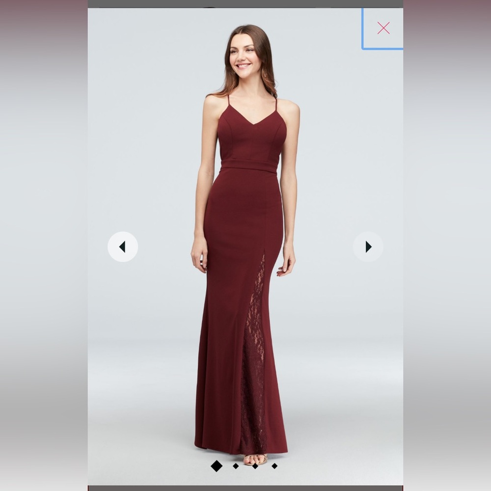 David’s Bridal Lace Racerback Scuba Crepe Mermaid Gown